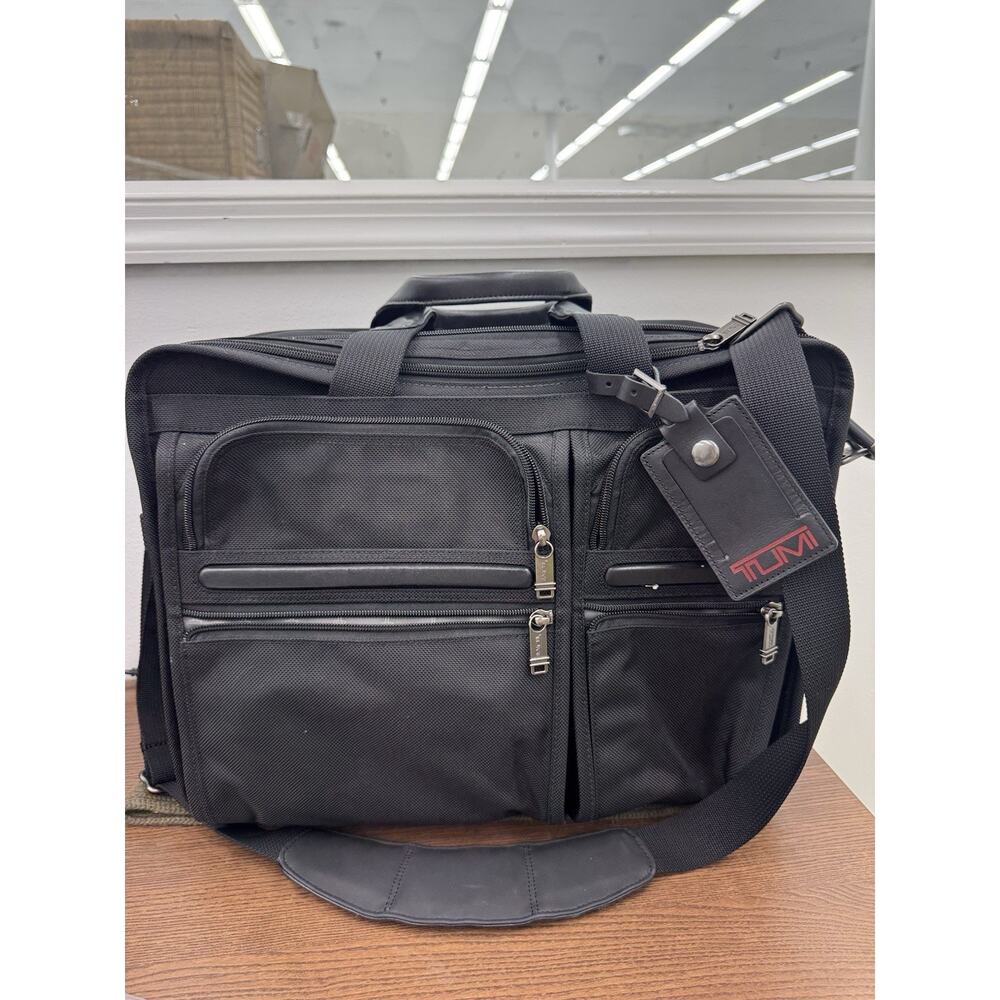 TUMI Expandable Nylon Laptop Computer Business Briefcase Black (PU300THRIFTY